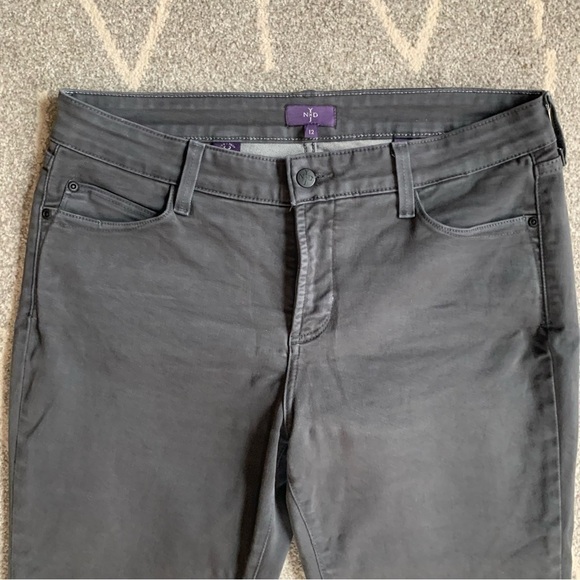 NYDJ Gray Stretch Cuffed Boyfriend Fit Jeans - Picture 2 of 7